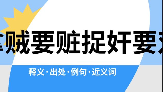 “拿贼要赃捉奸要双”是什么意思?