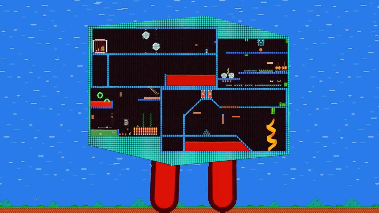 8bit像素 马里奥带数字方块闯关迷宫!