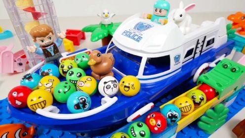 益智DIY玩具 轨道积木的船和巡洋舰赛道