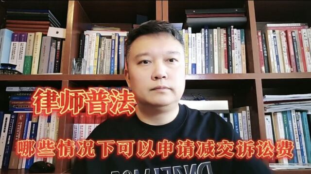 哪些情况下可以申请减交诉讼费?