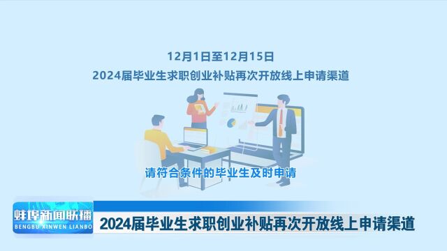 2024届毕业生求职创业补贴再次开放线上申请渠道