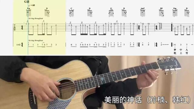 【吉他独奏慢速示范】美丽的神话(孙楠、韩红) #零基础学吉他 #吉他谱 #吉他教程 #吉他老杨 #吉他独奏