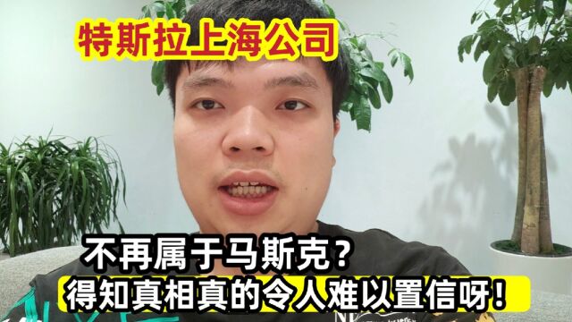 特斯拉上海公司,不再属于马斯克?得知真相真的令人难以置信呀!