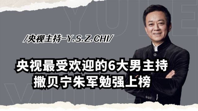 央视最受欢迎的6大男主持人:撒贝宁朱军勉强上榜,杨帆当之无愧