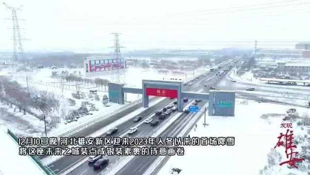 发现雄安丨雄安新区迎初雪 满目冬韵