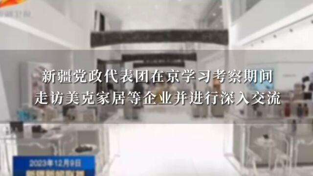 新疆党政代表团在京考察期间,走访美克家居等企业并进行深入交流