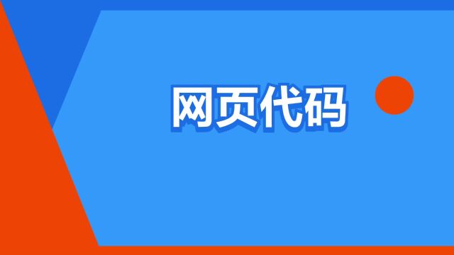 “网页代码”是什么意思?