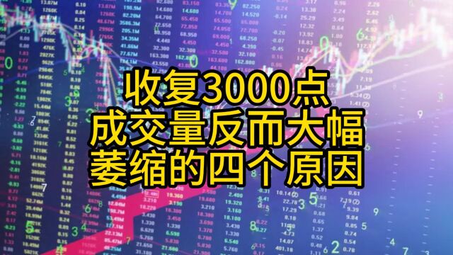 收复3000点成交量反而大幅萎缩的四个原因