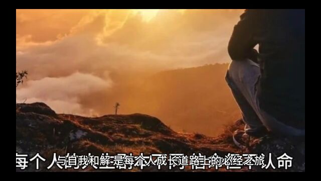 与自我和解,是每个人成长道路上的必经之旅.