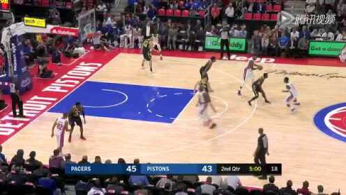 《NBA全场集锦》步行者vs活塞第2节精编 替补发威活塞打懵步行者