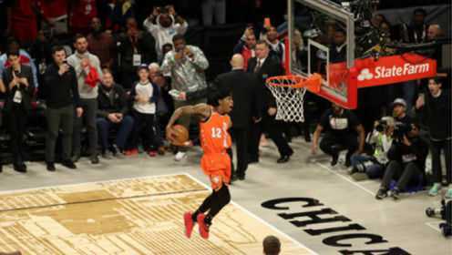 《NBA全明星》【球星】莫兰特vs世界队集锦 360度暴扣花式喂饼锡安