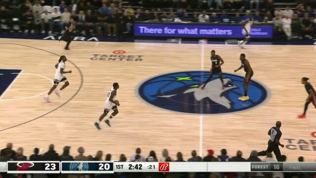 爱德华兹vs热火集锦 15中7得到19分2篮板7助攻