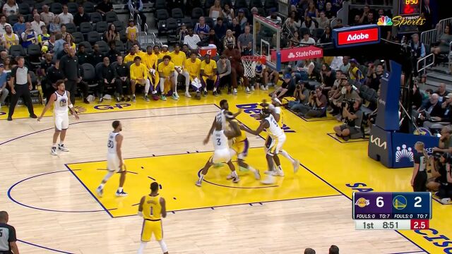 保库连线来了！保罗妙传库里攻防转换急停三分手起刀落