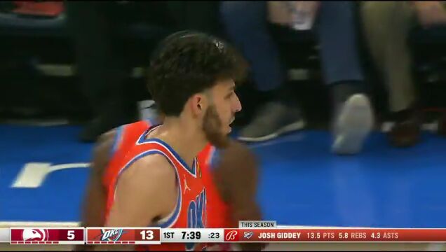 NBA常规赛：老鹰vs雷霆第1节中文解说回放