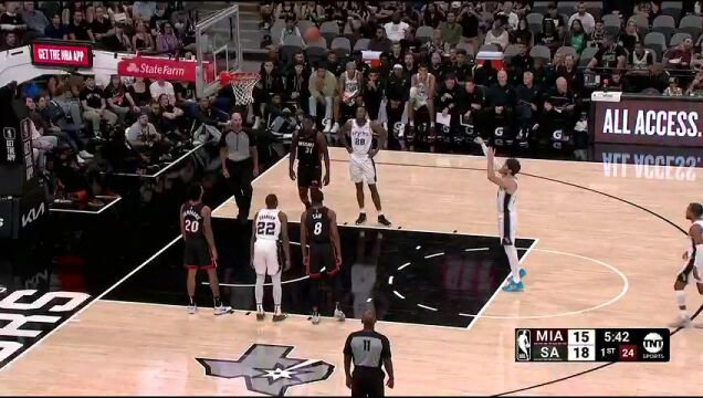 热火vs马刺第一节中文解说回放