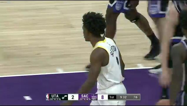 NBA季前赛：爵士vs国王第1节英文原声回放