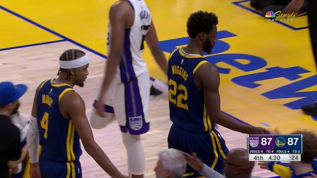 NBA常规赛：国王vs勇士第4节中文解说回放