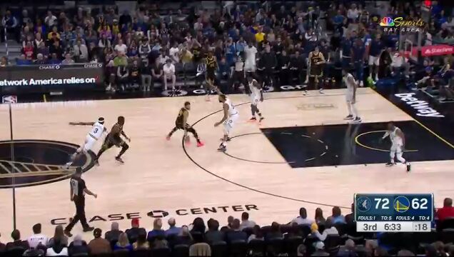 NBA常规赛：森林狼vs勇士第3节英文原声回放