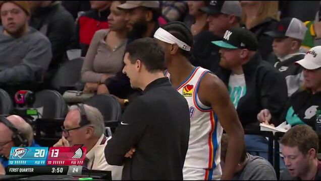 NBA常规赛：雷霆vs开拓者第1节中文解说回放