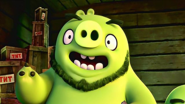 《愤怒的小鸟》角色片段 绿猪呆萌按钮致敬"小丑"