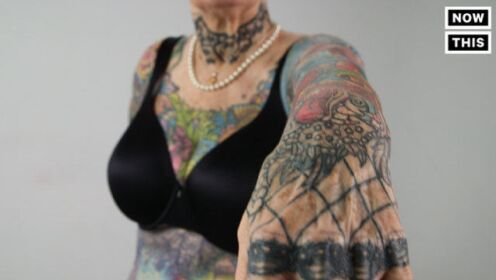 实拍世界上纹身最多的老年情侣 图案从头到脚密密麻麻