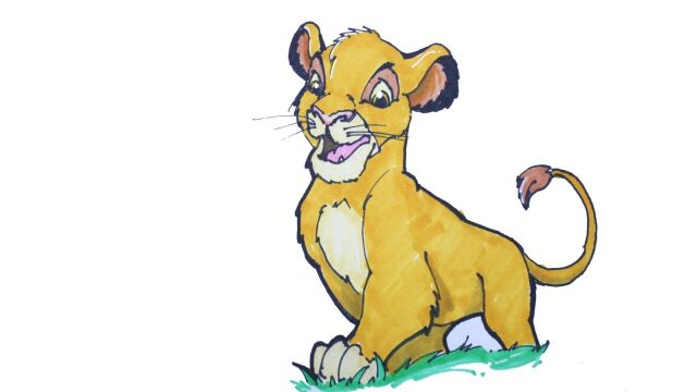 神笔简笔画小狮子辛巴儿童成人绘画马克笔教程大全