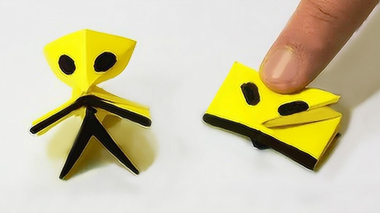 折纸手工教程教你用纸折一个会跳的外星人是不是很神奇