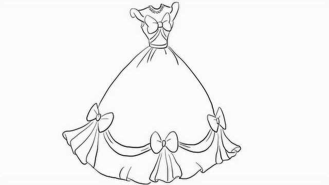 漂亮的公主裙幼儿亲子简笔画 宝宝轻松学画画