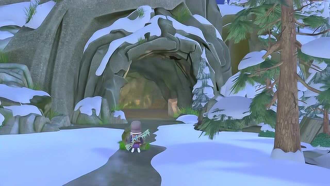 熊出没光头强车坏了不得已要走回去途中发现了一个神秘山洞