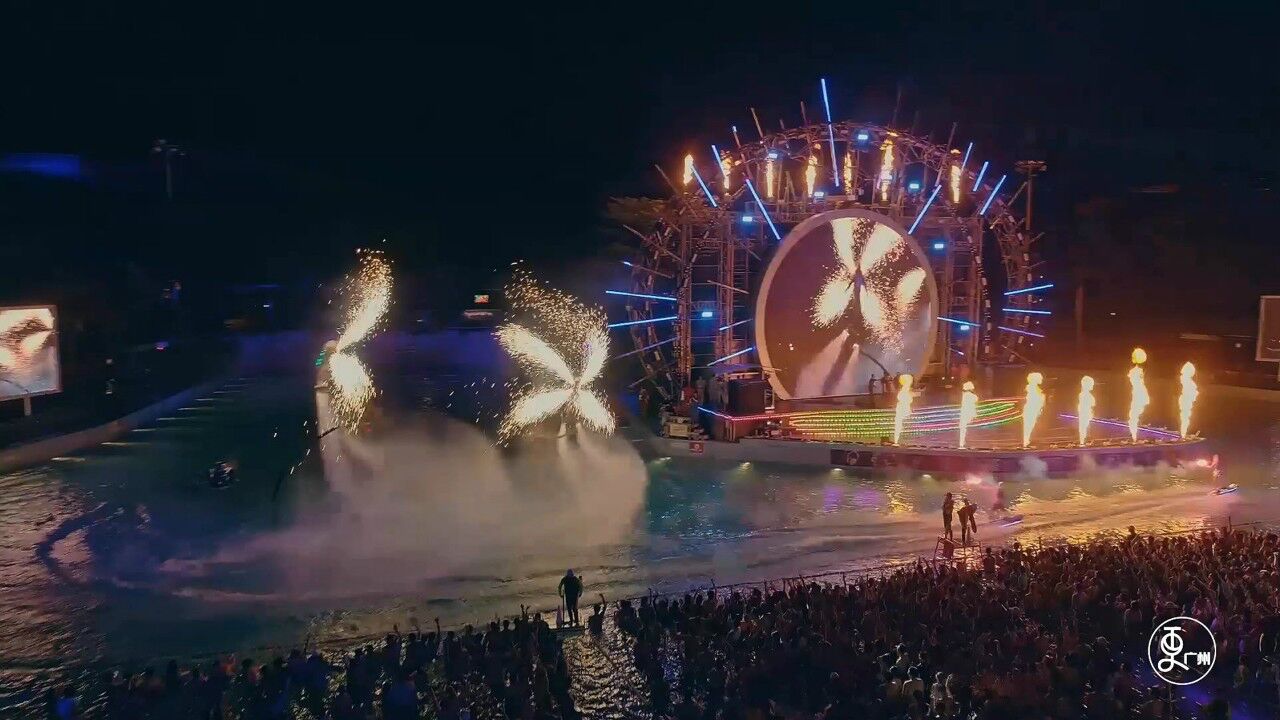 超火爆长隆水上乐园电音show炫酷堪比奥运会水准