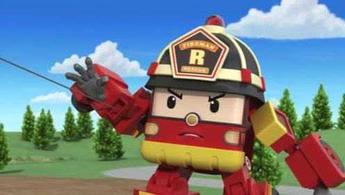 紧急出动拖车和翻斗车卡在了桥梁上波力救援队马上出发卡通片