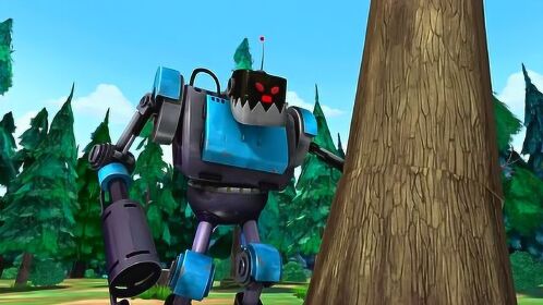 熊出没光头强买的遥控机器人砍树真是太厉害了