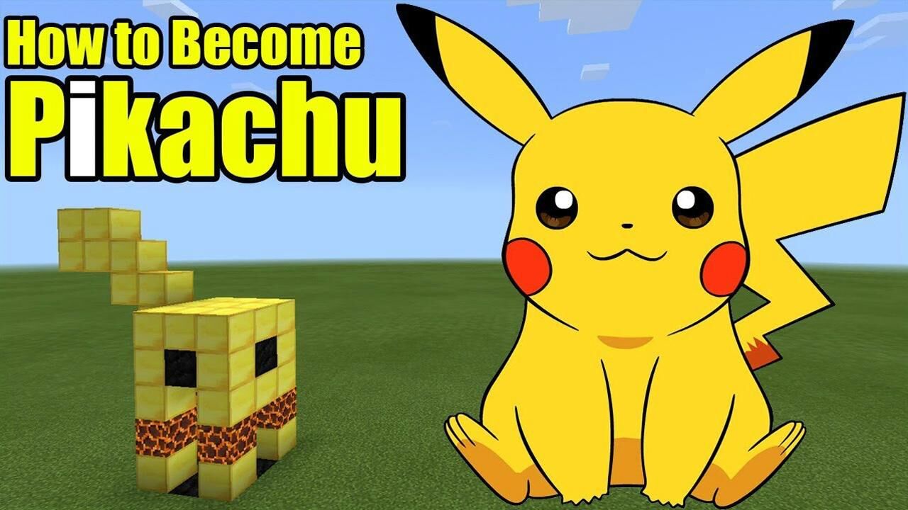 我的世界:60秒教你制作变身皮卡丘,视频教学