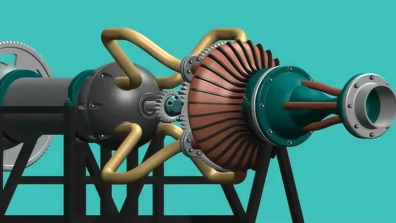 3d 动画演示空气压缩机组件布局概念