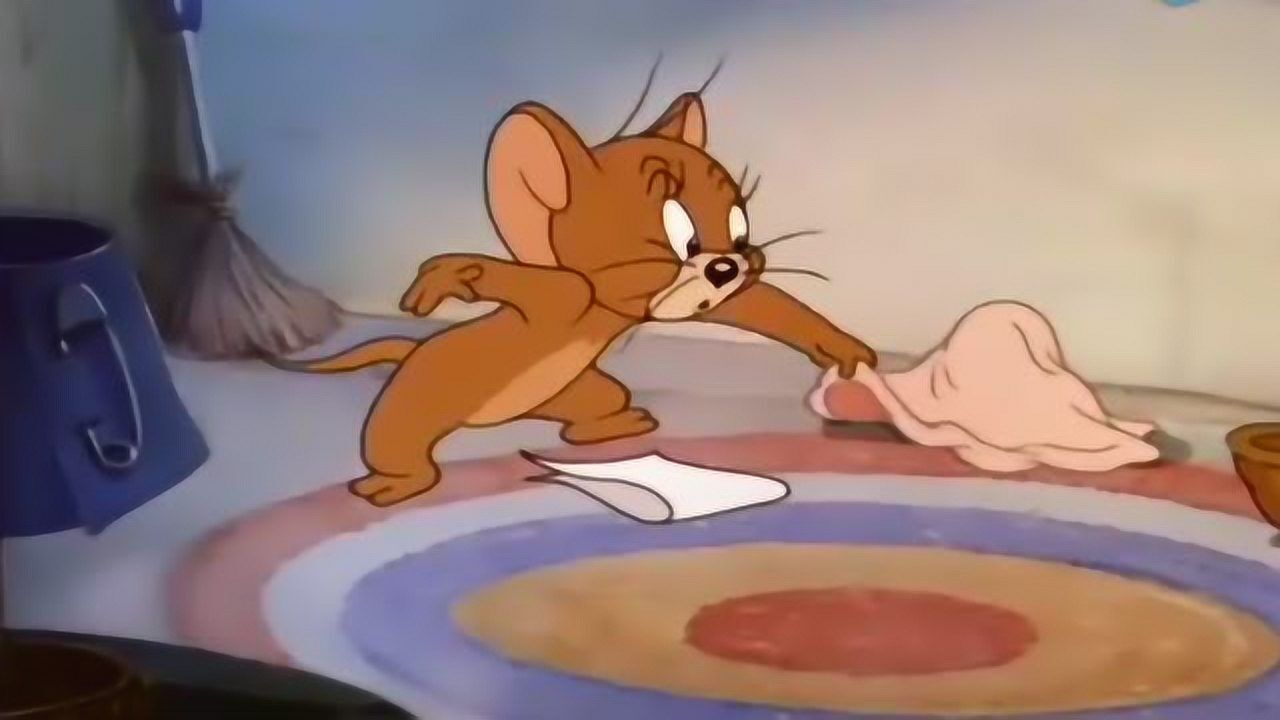 猫和老鼠,杰瑞为获得汤姆的牛奶喂小不点 瞬间学会表哥天生神力