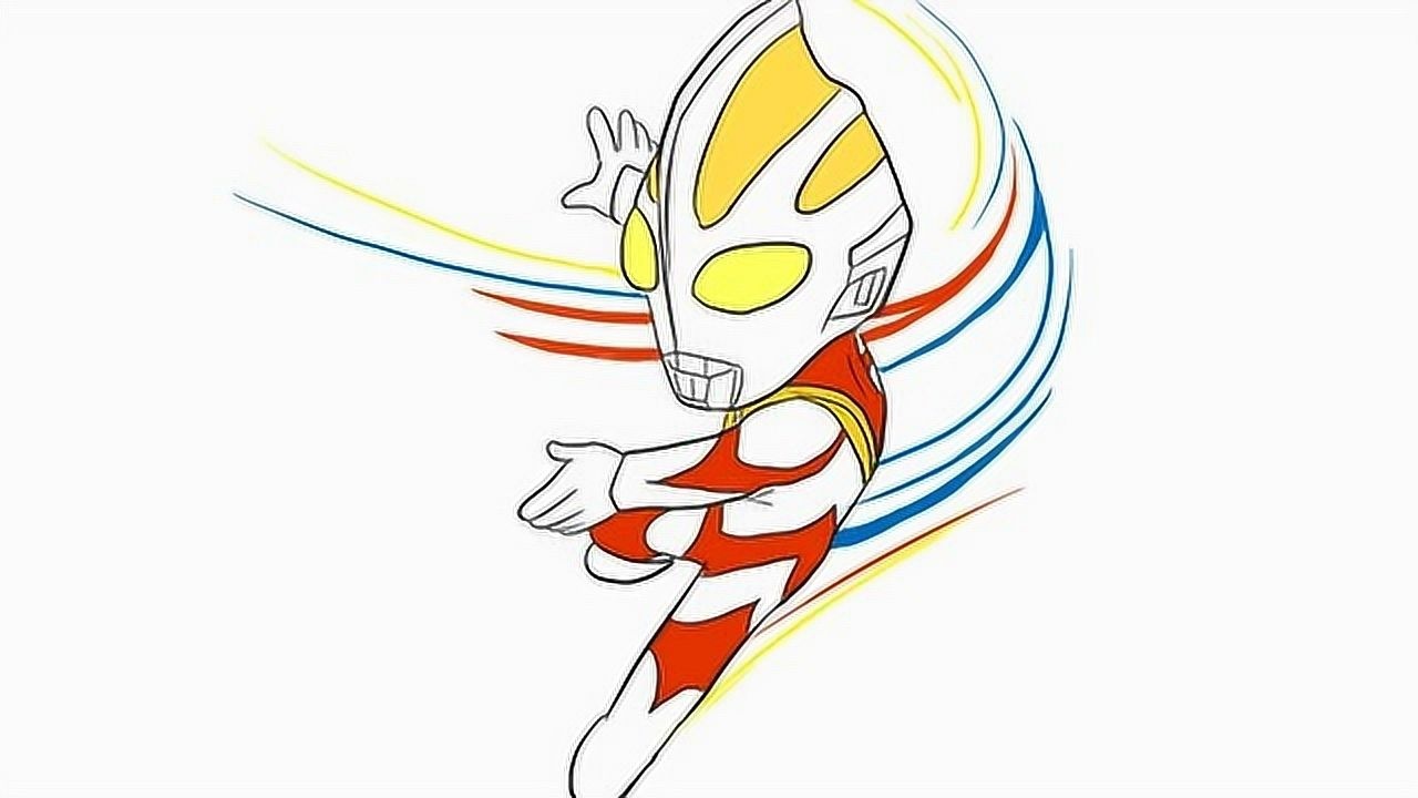 简单帅气的q版高斯奥特曼儿童亲子简笔画