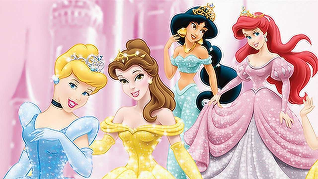 迪士尼公主画画迪士尼所有公主要一起参加冰雪女王的晚宴