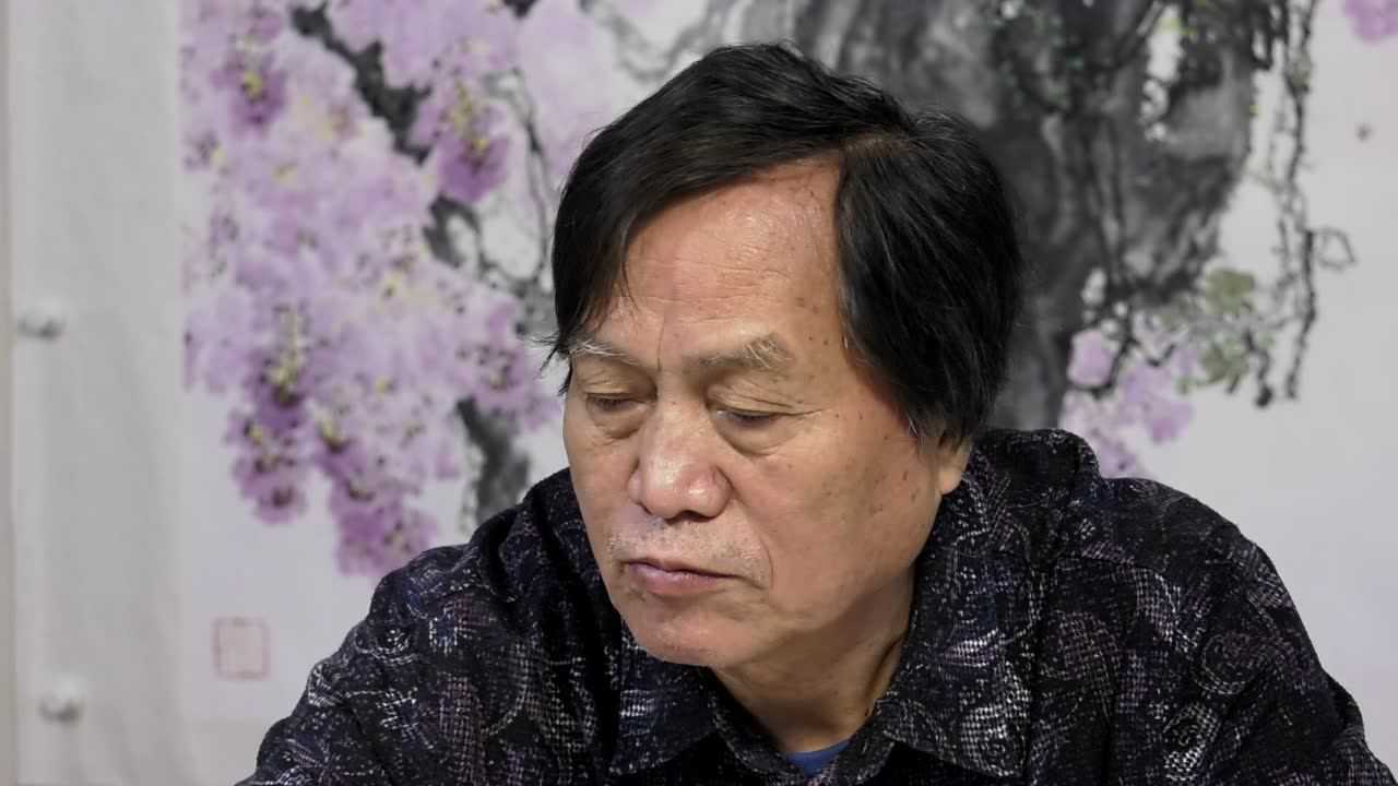 著名画家蒋峰老师画紫藤