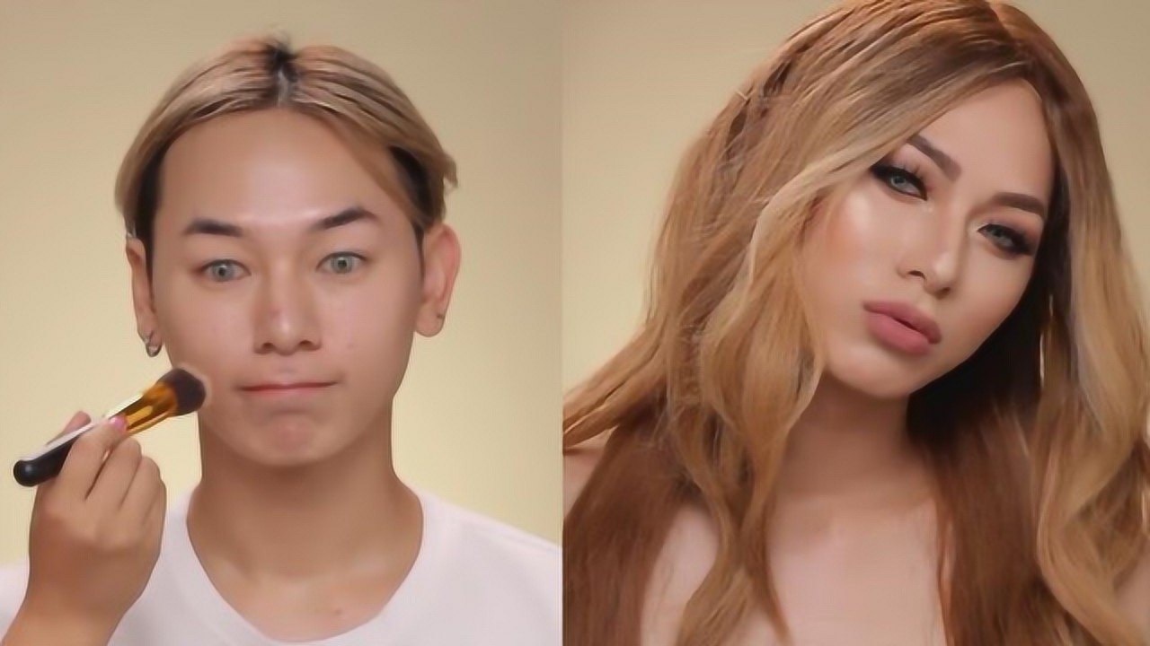男生要是戴上假发画上口红和眼线就没女生什么事了