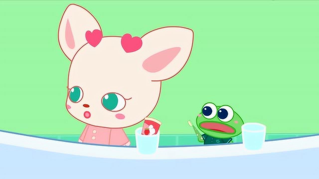 小鹿杏仁儿:大家要认真刷牙才不会长蛀牙哦