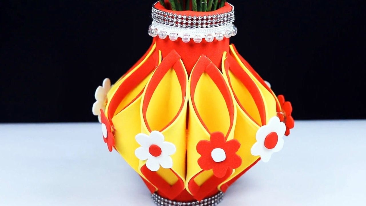 手工制作diy教学,教你制作精致漂亮的纸花瓶