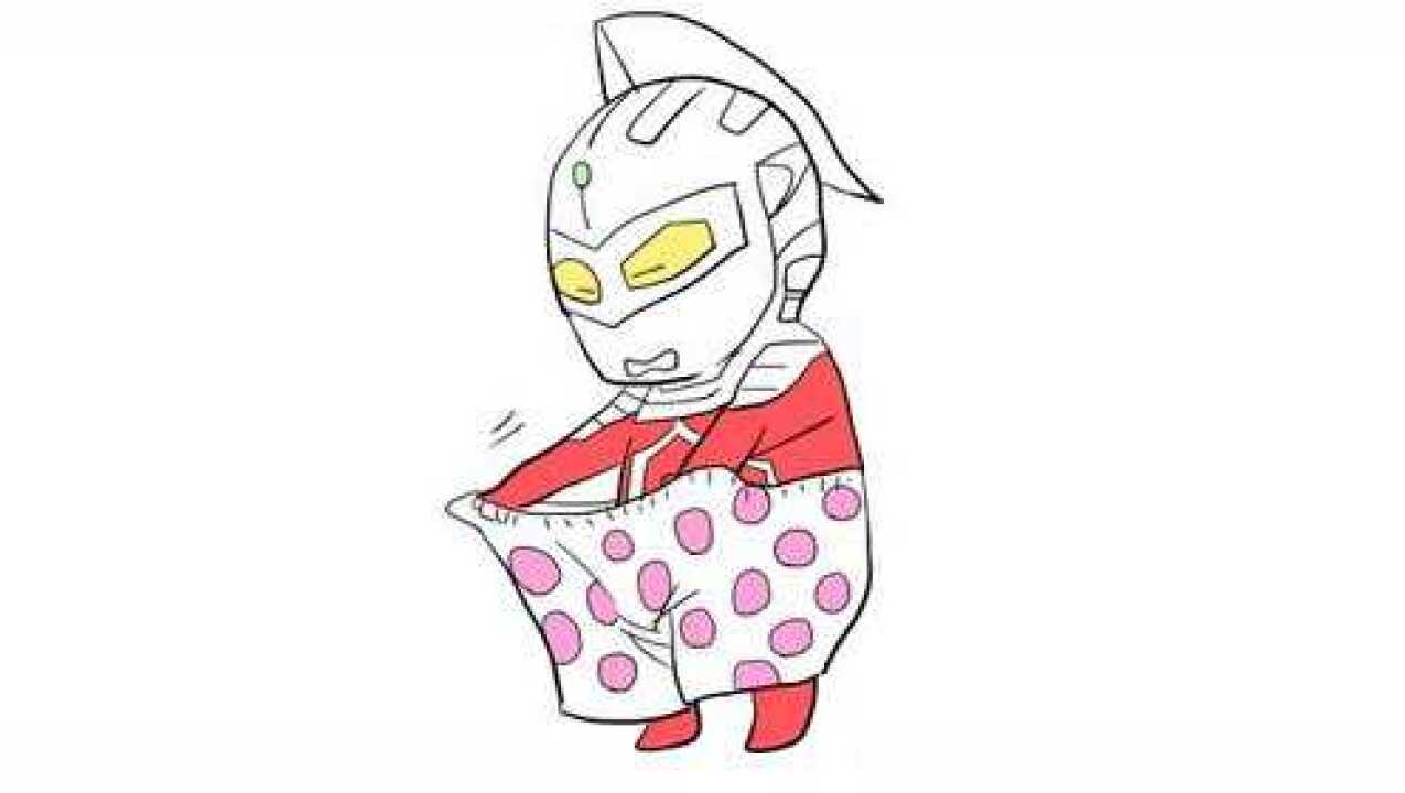 迷糊中可爱的q版赛文奥特曼儿童卡通简笔画