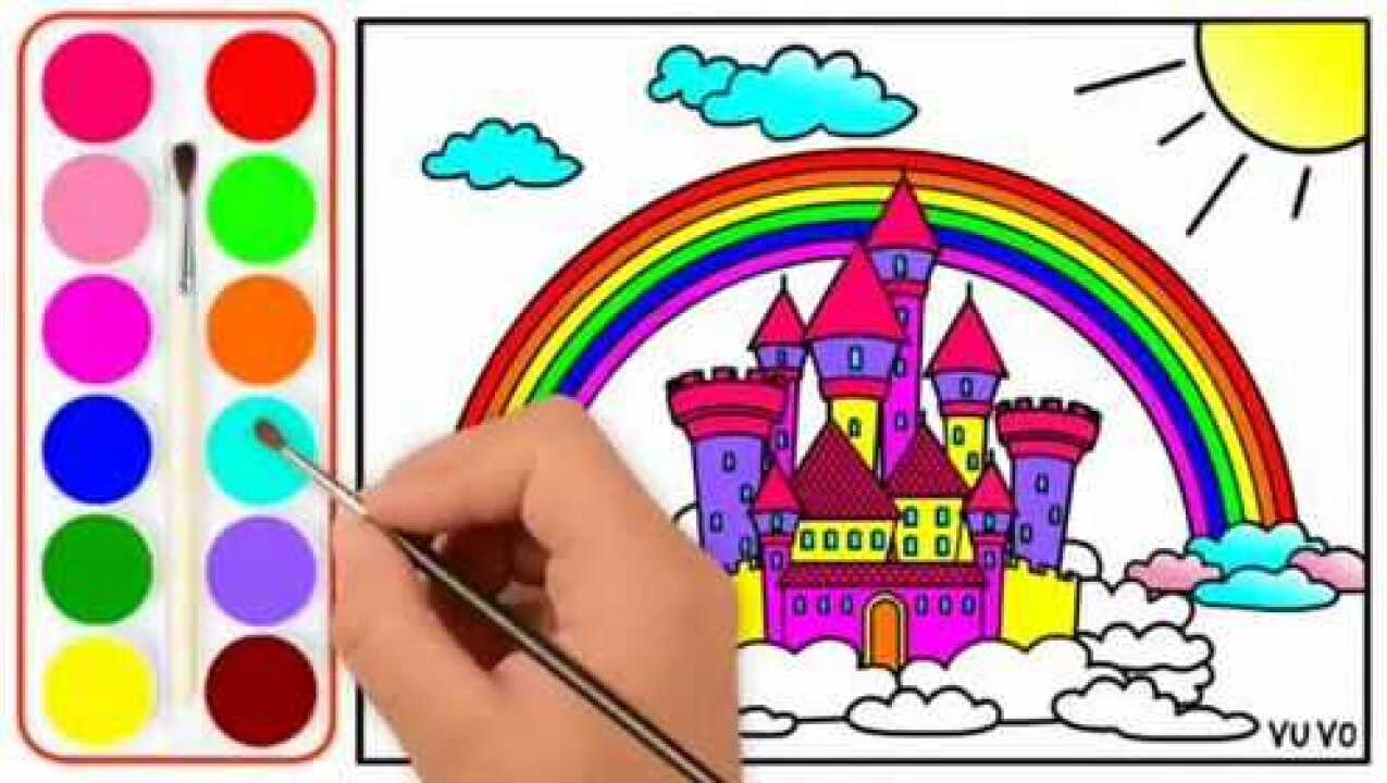 怎么画出漂亮的彩虹城堡呢让我们一起来看看