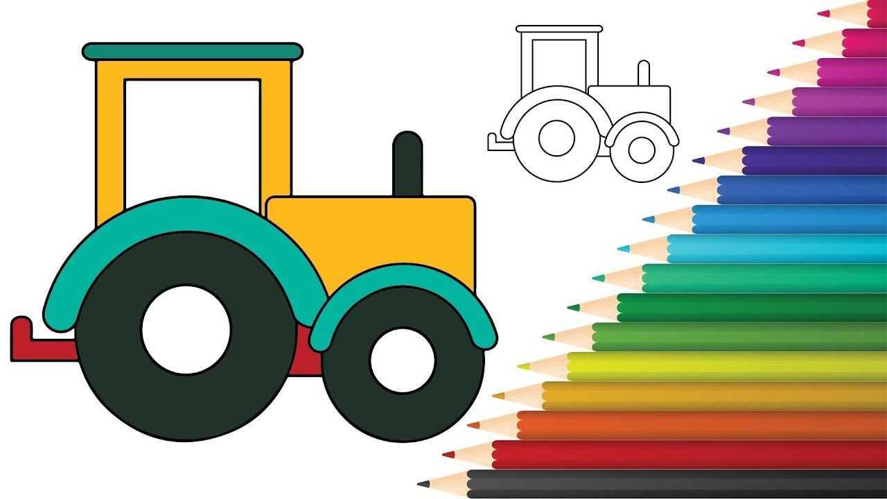 儿童简笔画可爱拖拉机
