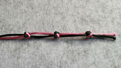 双线纽扣结又叫钻石结疙瘩结手链收尾绳结编法调线视频教程来了