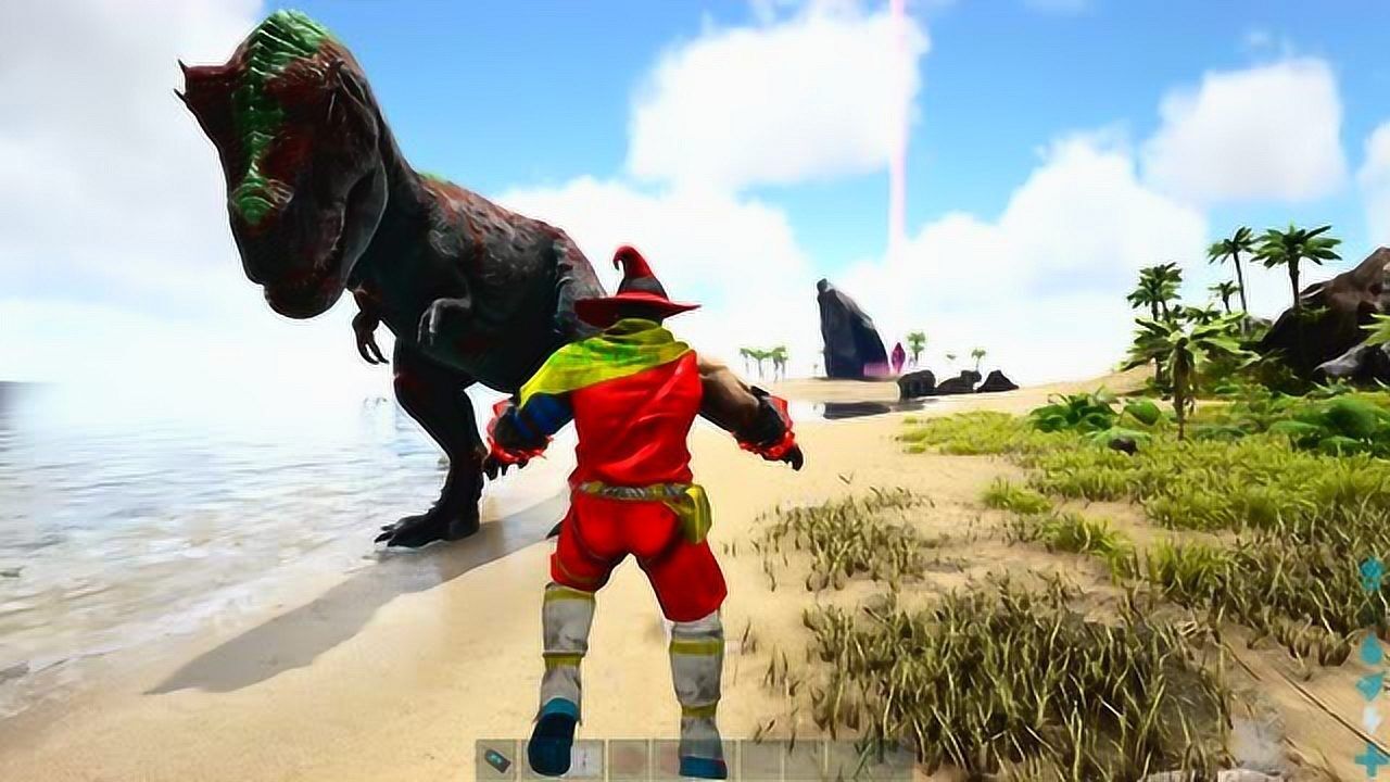 方舟生存 霸王龙居然在拉屎,第一次见