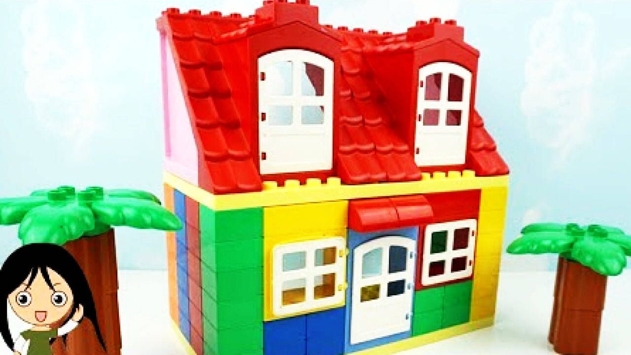 学习用乐高积木搭建城市房子玩具