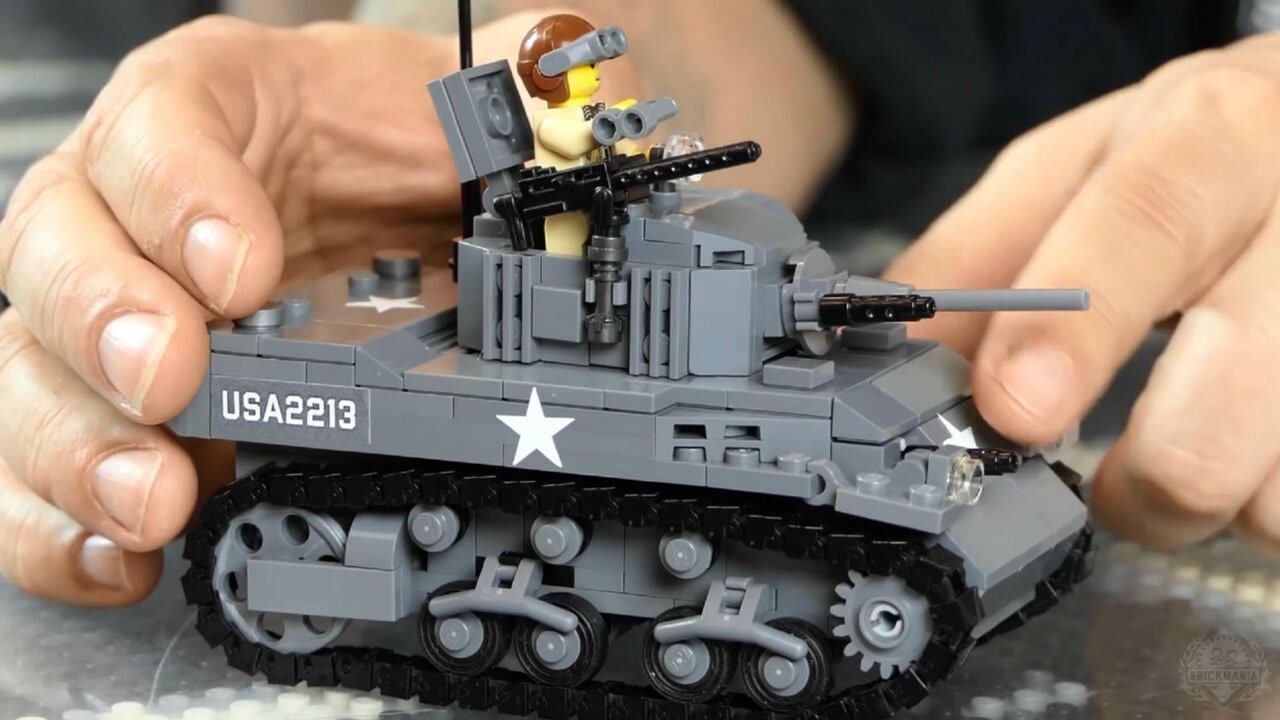 brickmania积木二战美军m5a1斯图亚特轻型坦克展示和介绍