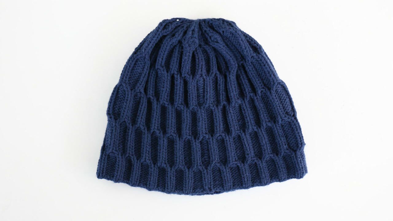 毛儿手作-包芯纱男士蜂窝帽棒针新手视频教程