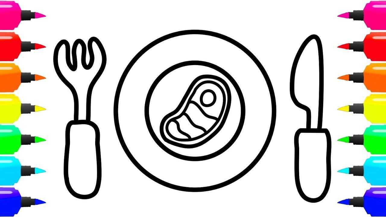 趣味简笔画:画盘子 勺子